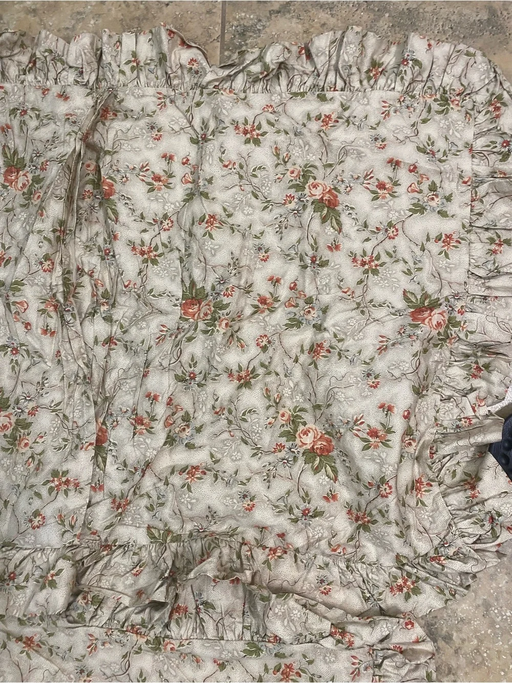 Vintage Rare Lauren Ralph Lauren Cole Brook Ruffled Floral Pillow King Shamsi